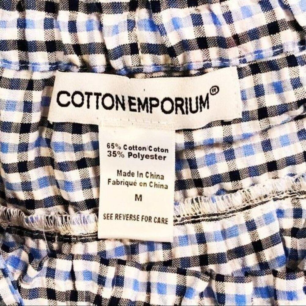 Cotton Emporium Blue White Plaid Dress Summer Beach Picnic Fun Size M View 4